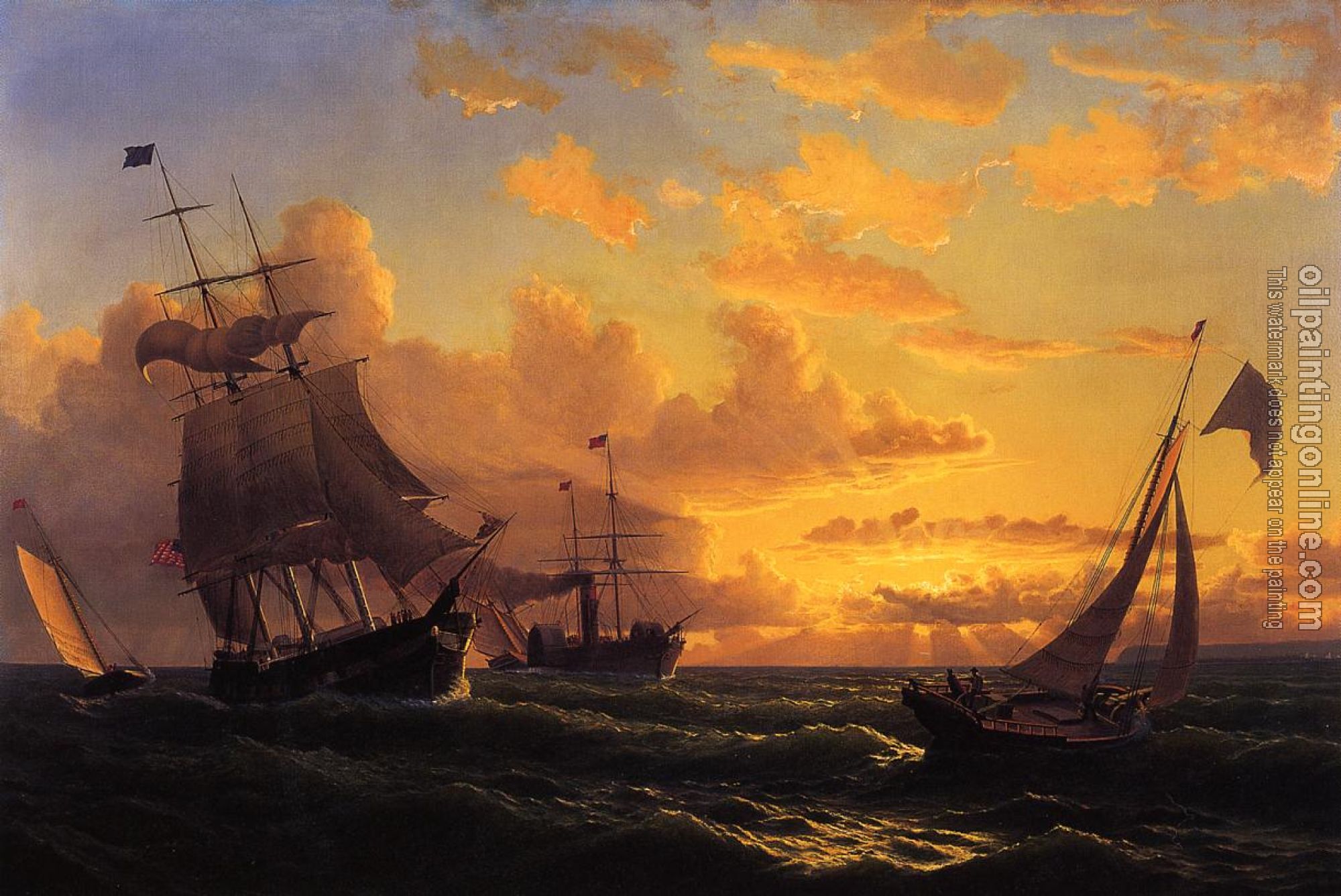 William Bradford - Fresh Breeze of Sandy Hook